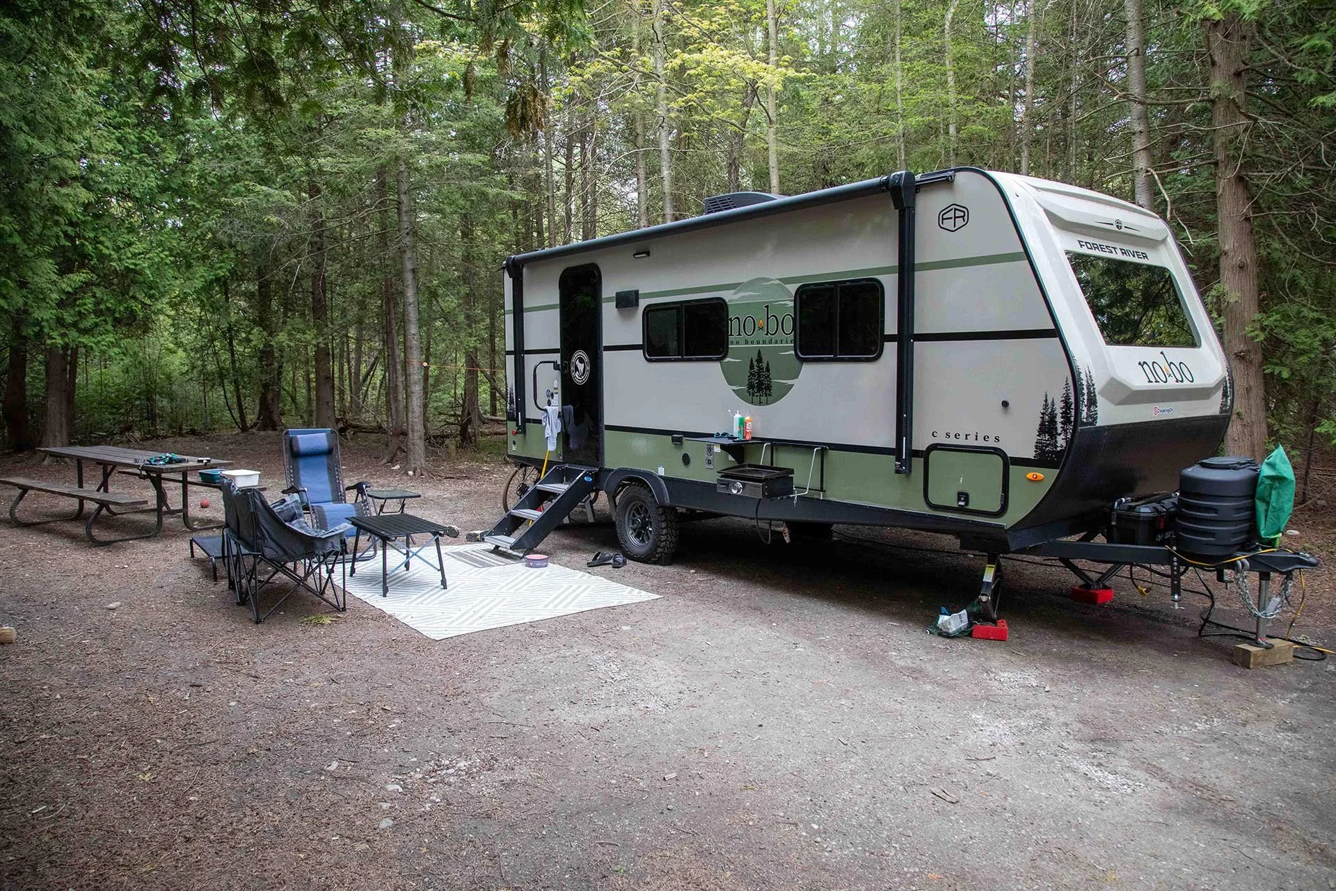 Travel treiler at MacGregor Point Provincial Park