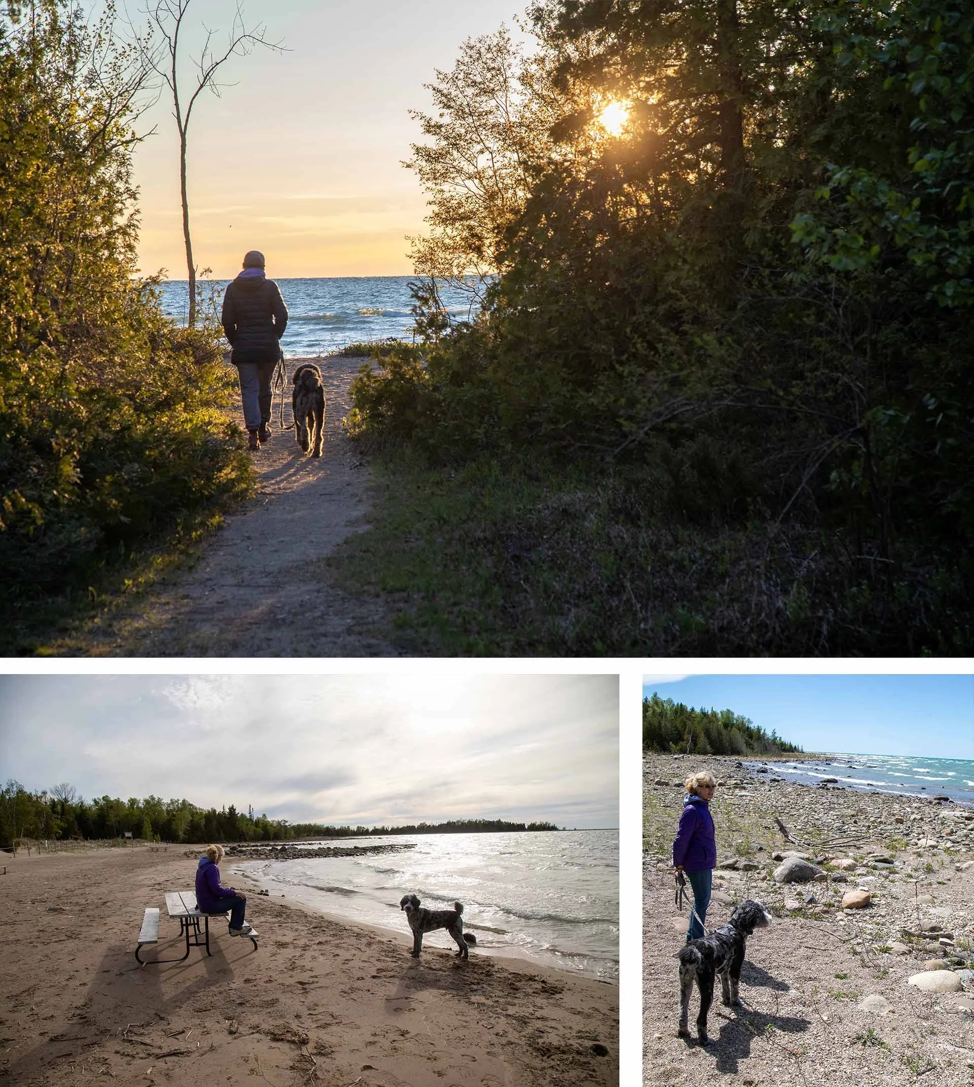 MacGregor Point Provincial Park, shoreline, beaches, and rocky shore.
