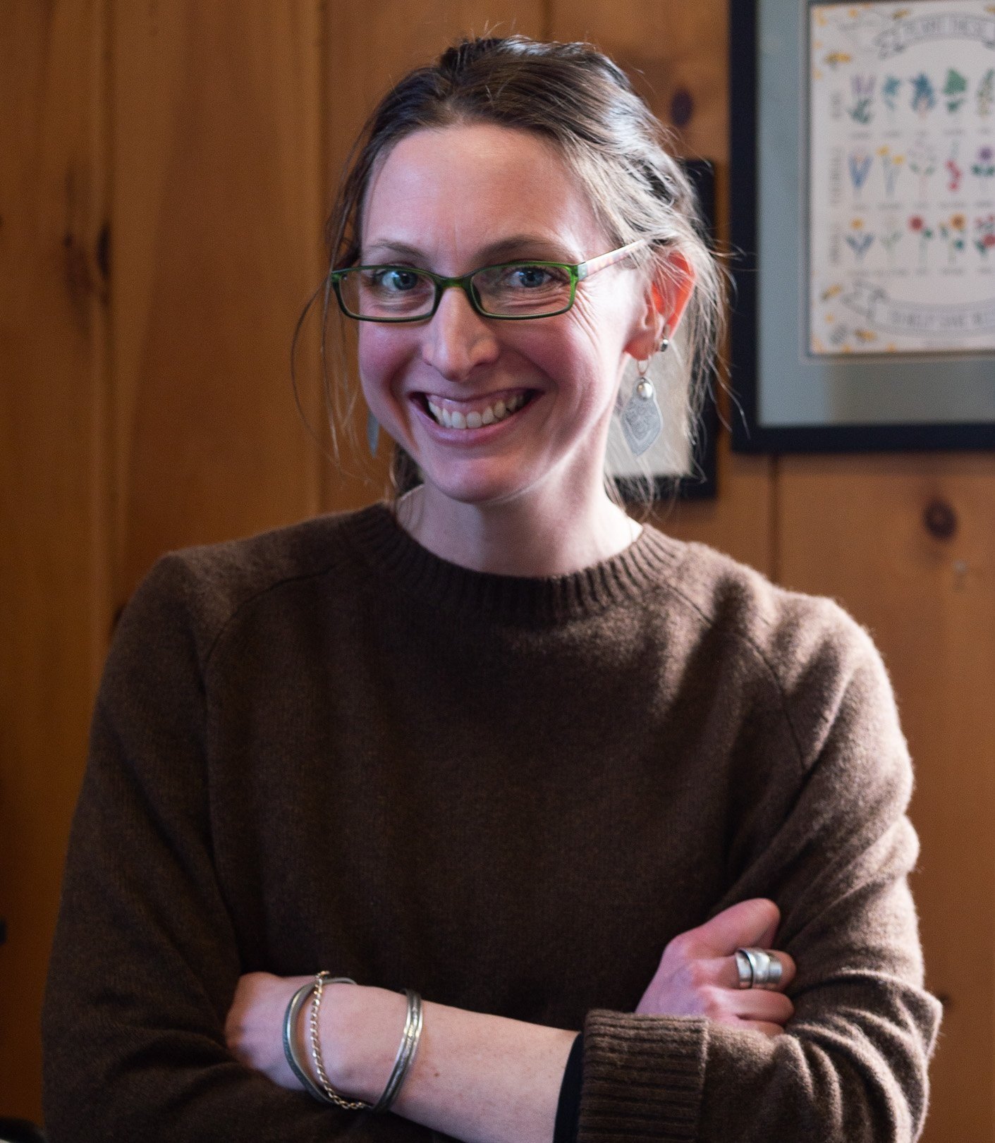 Smiling woman in glasses
