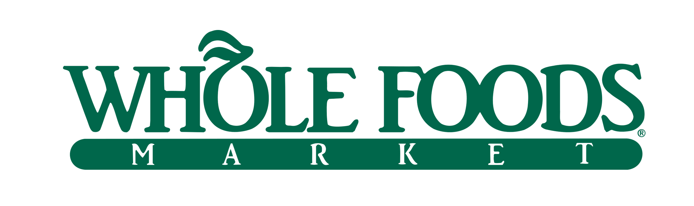 Whole Foods Market logo with green text and a leafy design above the letter H.