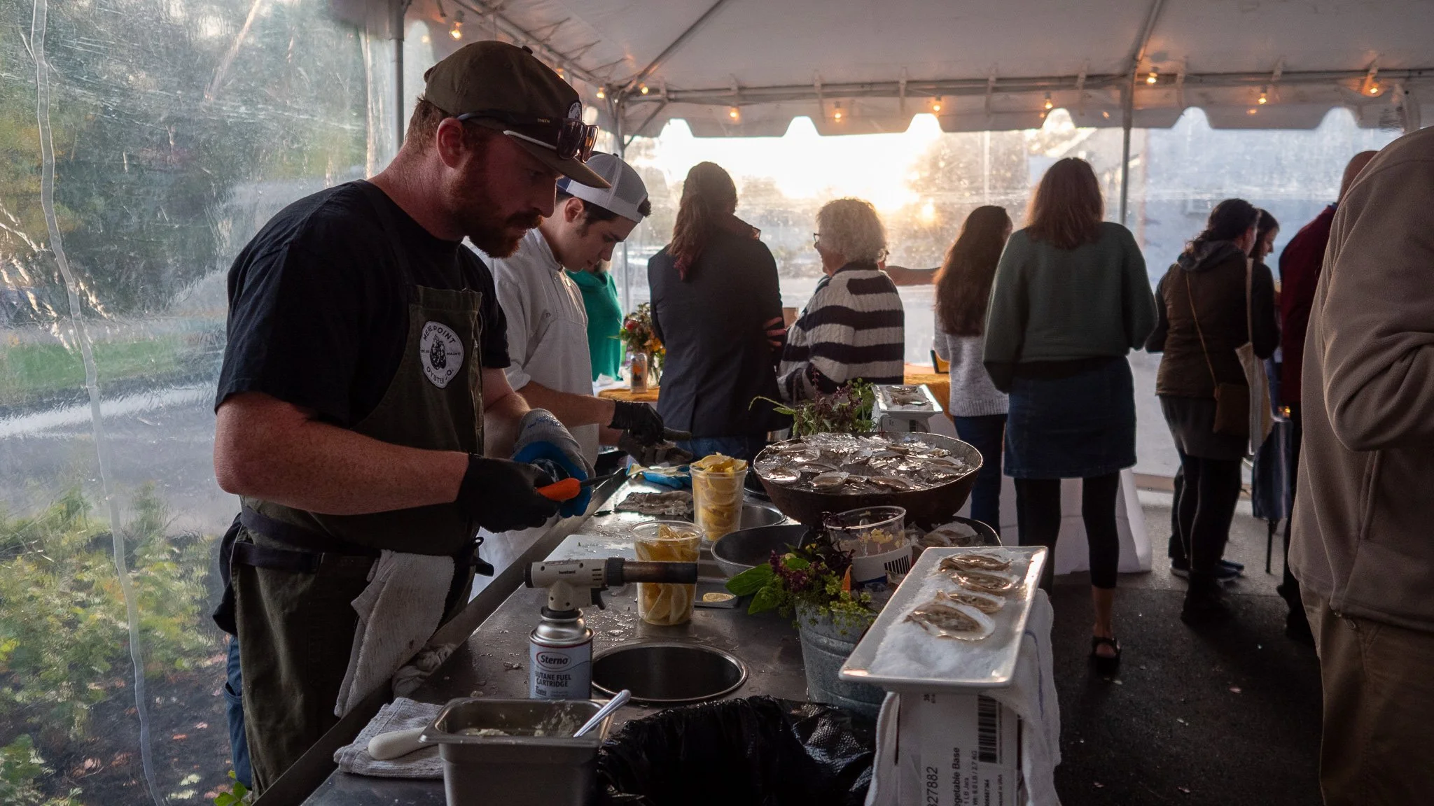 Chef working a raw bar
