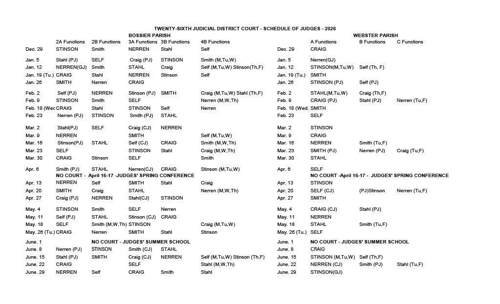 Jan through June 2026
