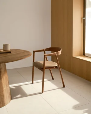 Muna Chair - Walnut, Upholstered