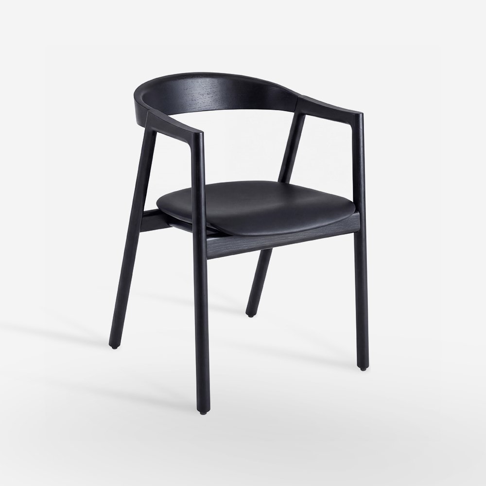 Muna Chair - Lacquered Oak, Upholstered