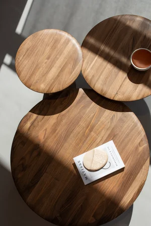 Mushroom Coffee & Side Table - Walnut