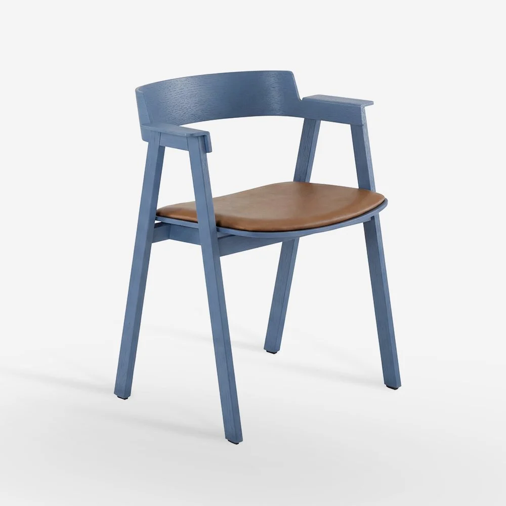 Flip Chair - Oak, Blue