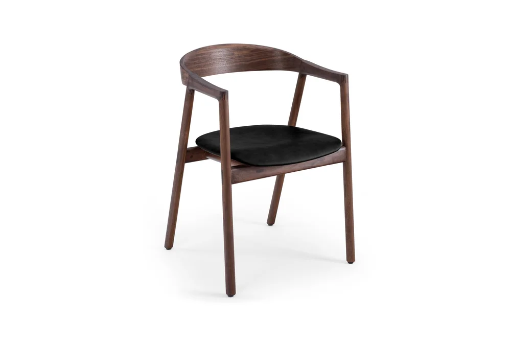 Muna Chair - Walnut, Upholstered