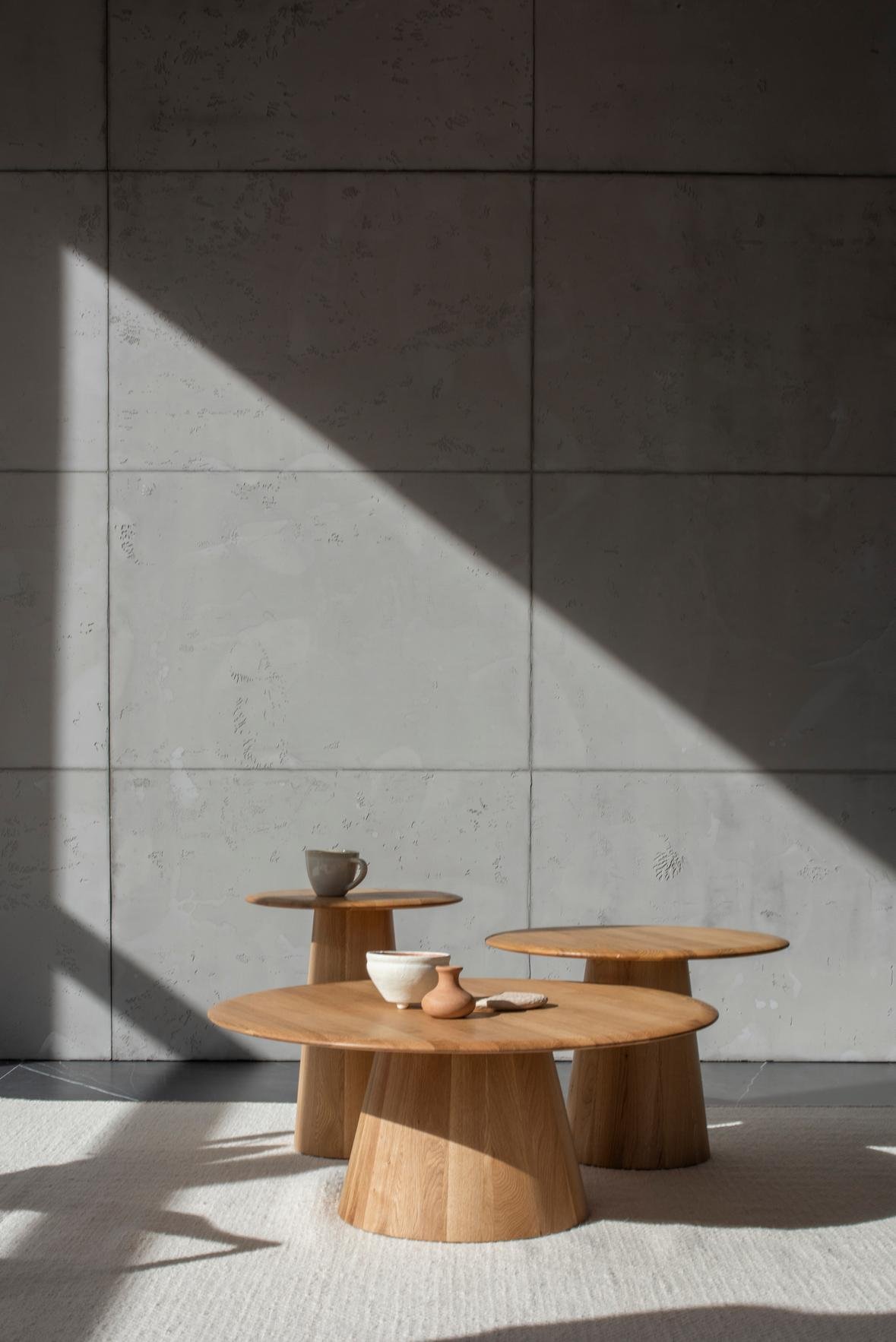 Mushroom Coffee & Side Table - Oak — Gazzda