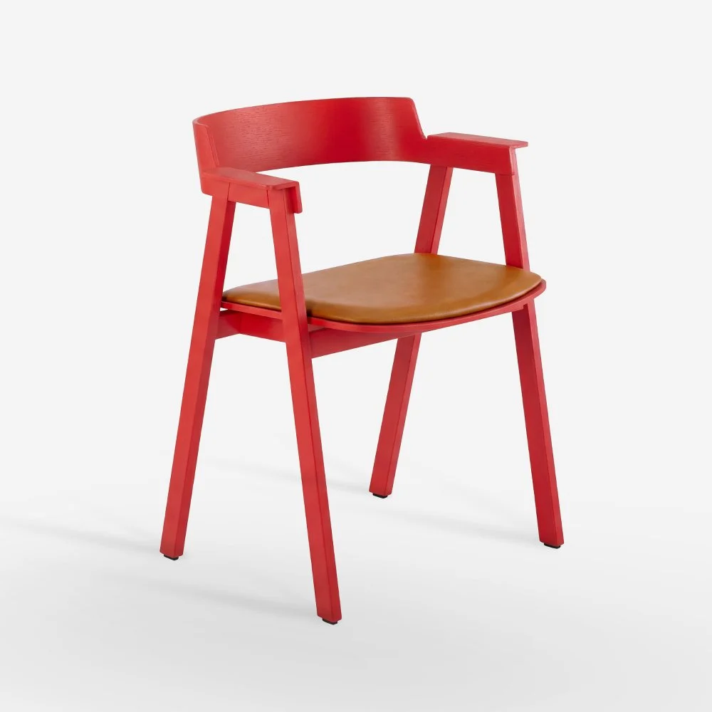 Flip Chair - Oak, Red