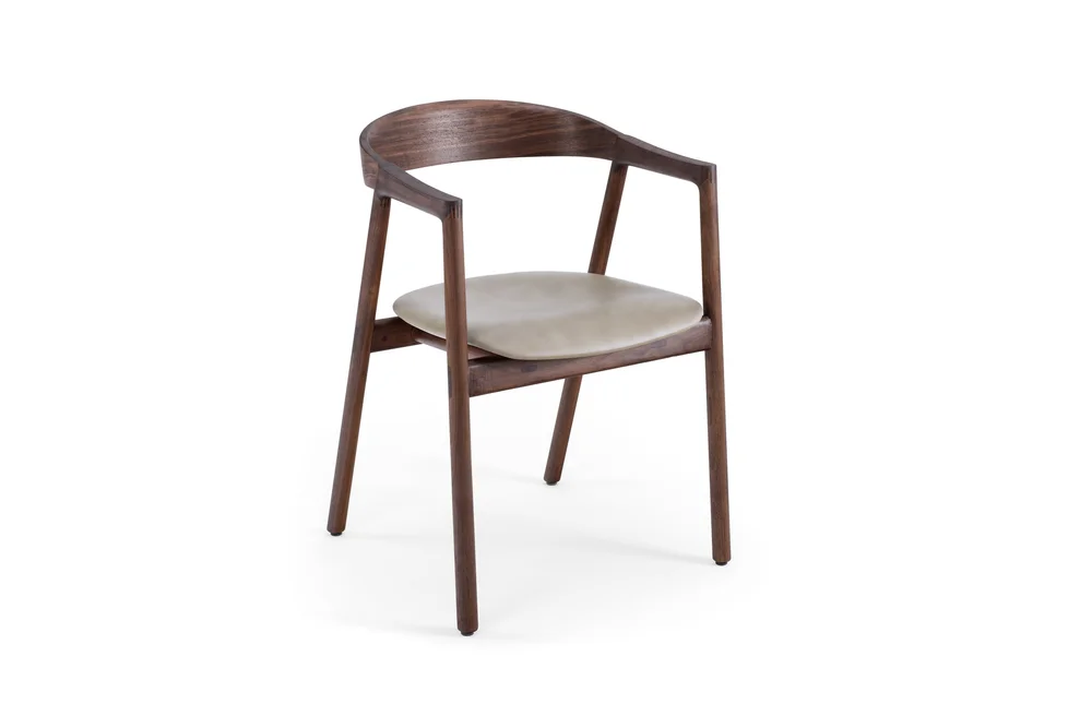 Muna Chair - Walnut, Upholstered