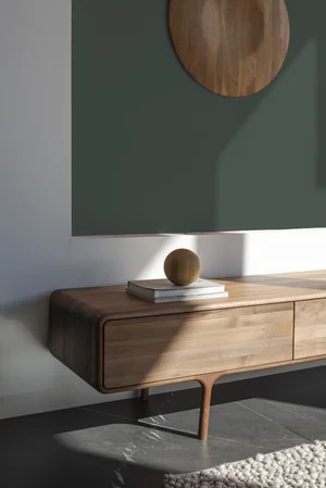 Fawn Lowboard - Three Drawers, Walnut