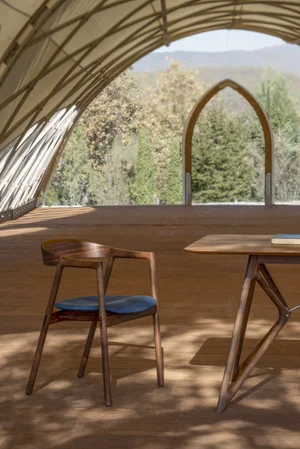 Muna Chair - Walnut, Upholstered