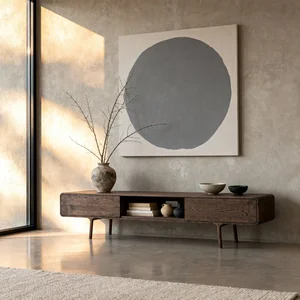 Fawn Lowboard - Two Drawers, Smoked Oak