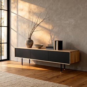 Fina Lowboard - Three Drawers, Black