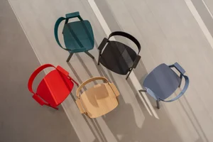 Flip Chair - Oak, Blue