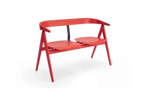 Ava Bench - Oak, Red