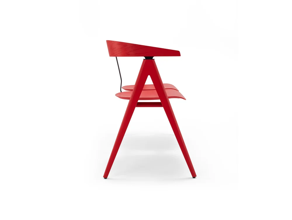 Ava Bench - Oak, Red