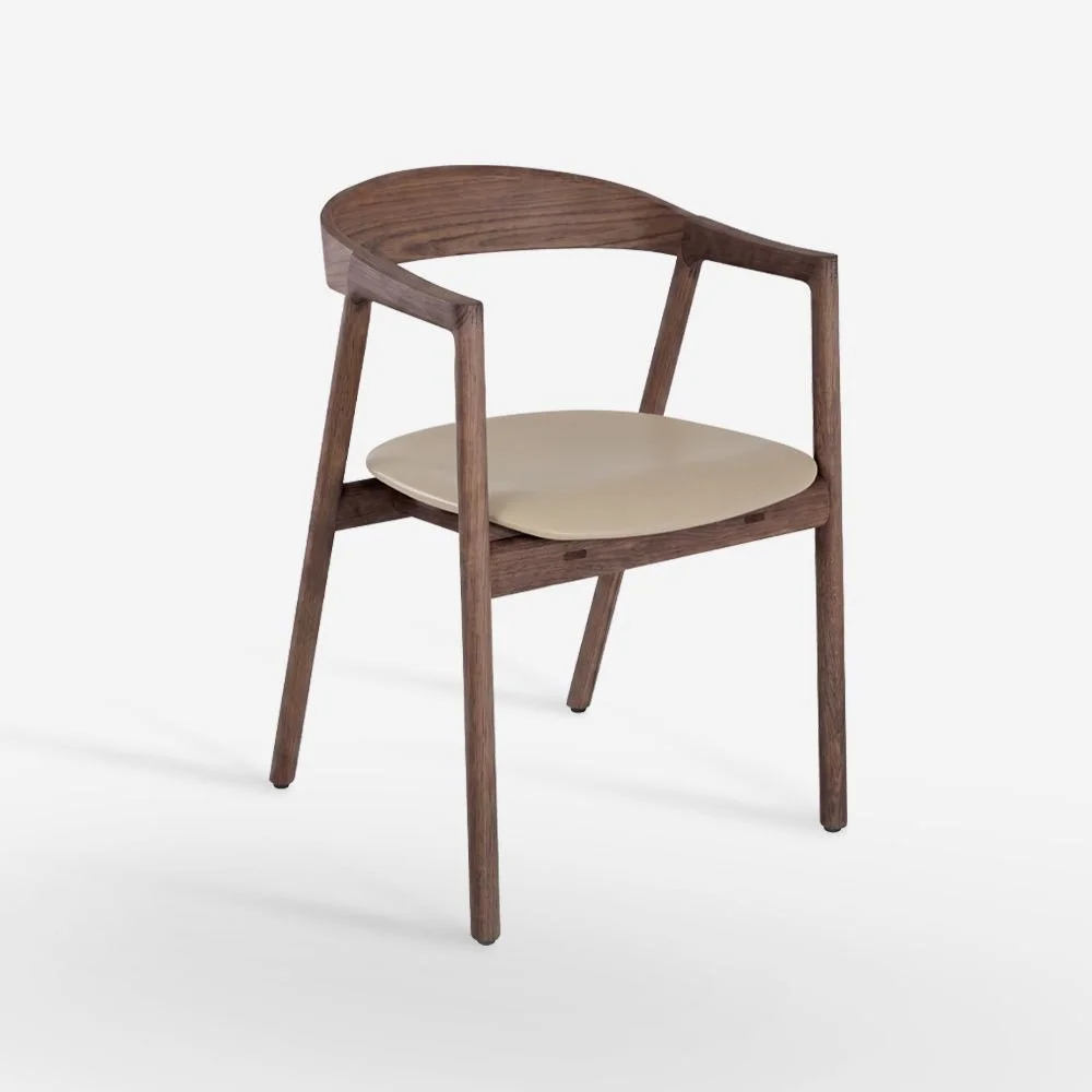 Muna Chair - Walnut, Upholstered