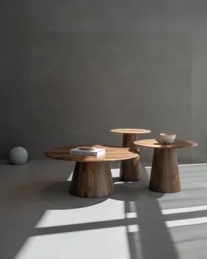 Mushroom Coffee & Side Table - Walnut