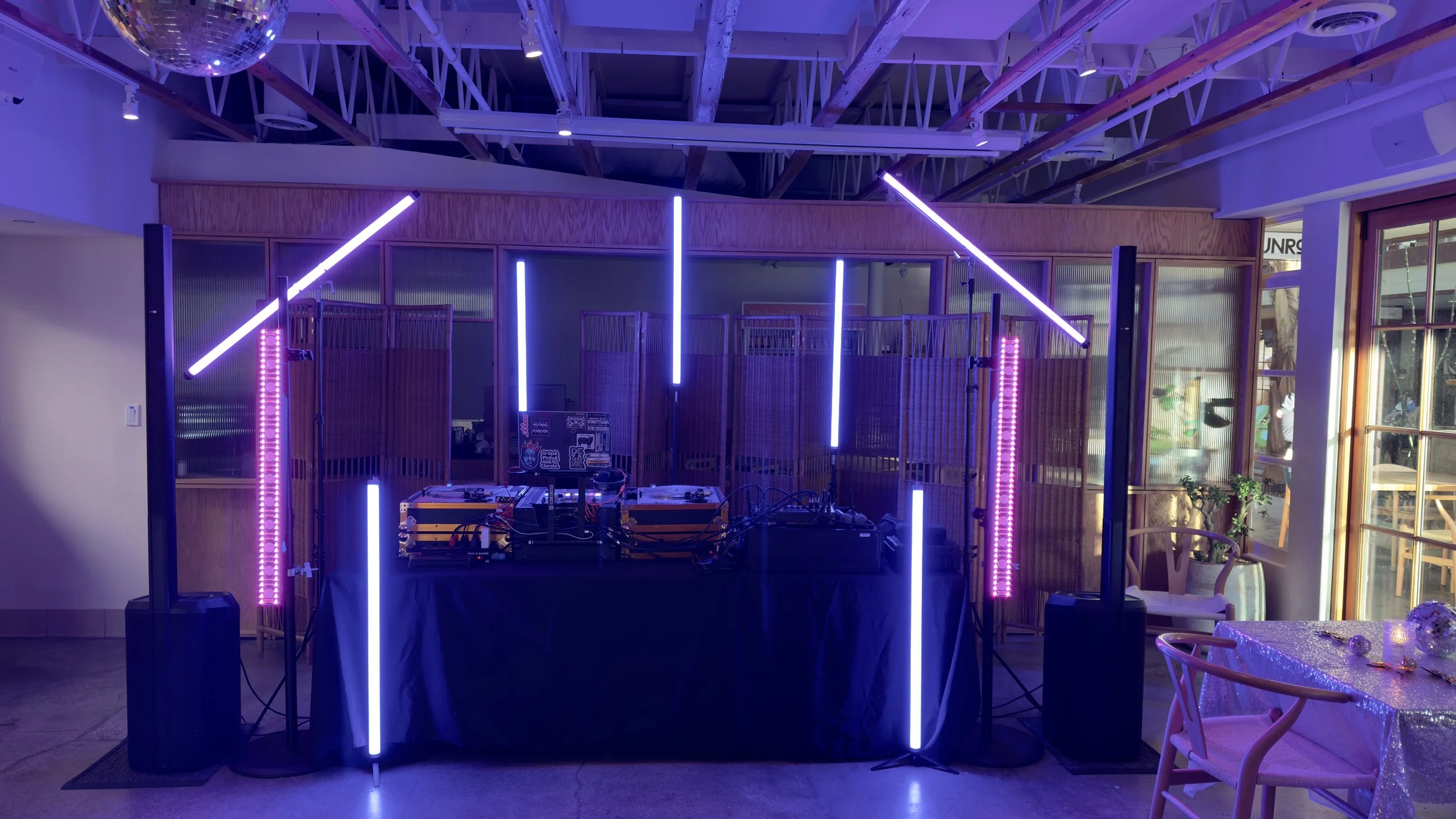Different DJ Booth Setups with Lighting