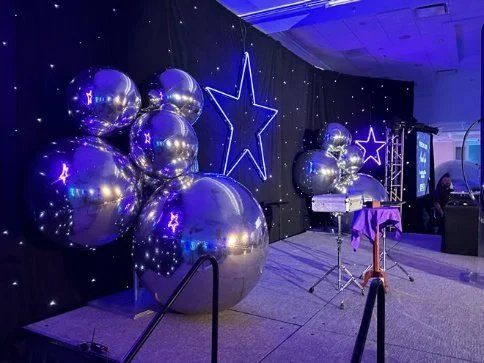 Giant Orbs and Fiber Optic Backdrops
