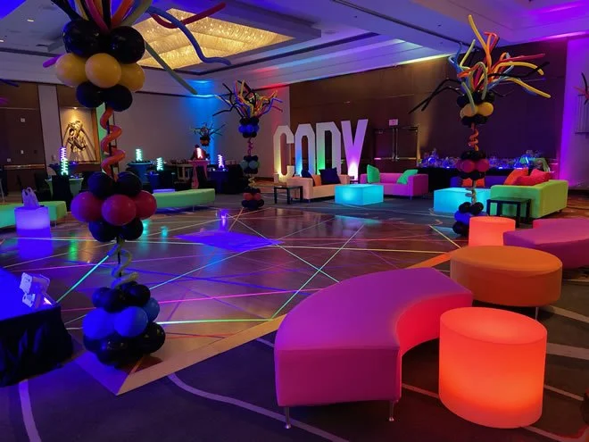 Neon Colors Furniture and Balloons