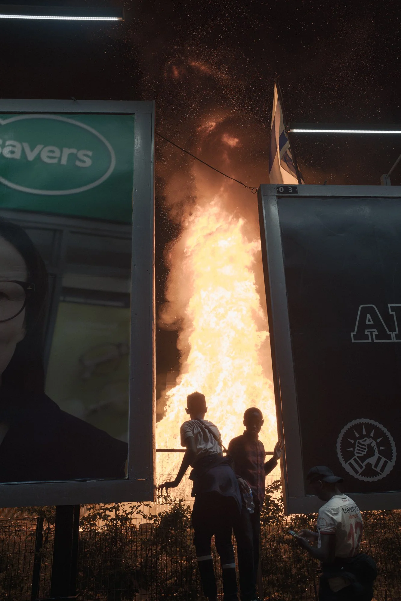 Eleventh Night bonfire at Sandy Row, Belfast. 2025