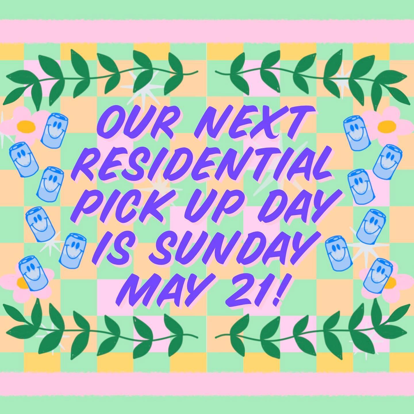 Our next residential pick up day is Sunday May 21st! ✨If you want to sign up for pick-ups, subscriptions are sliding scale $2-$10 via Patreon (link in bio). ✨There is more info about our pick-ups in the pinned post on our feed 💕 Our May volunteer si