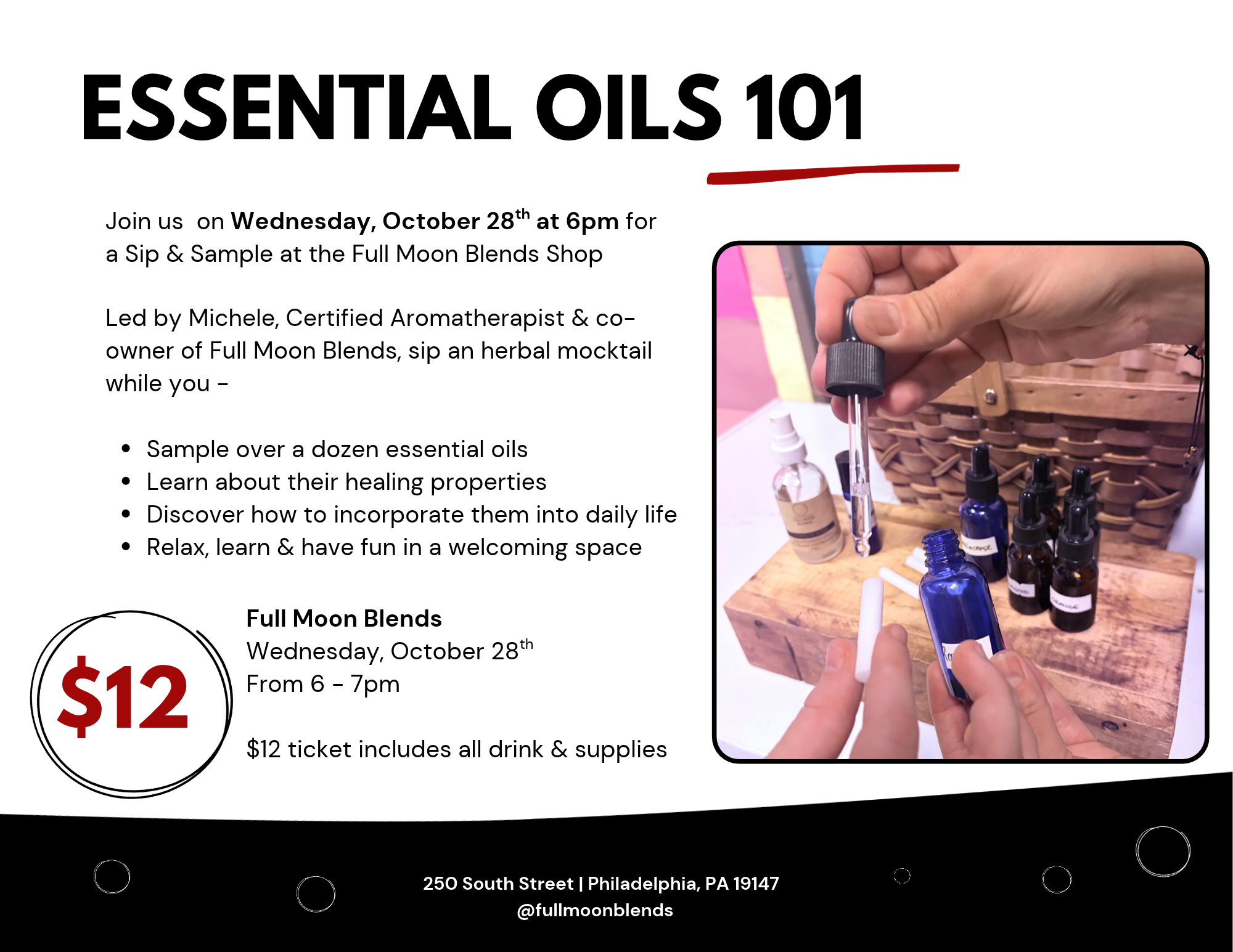 Full Moon Blends Essential Oils 101 Class