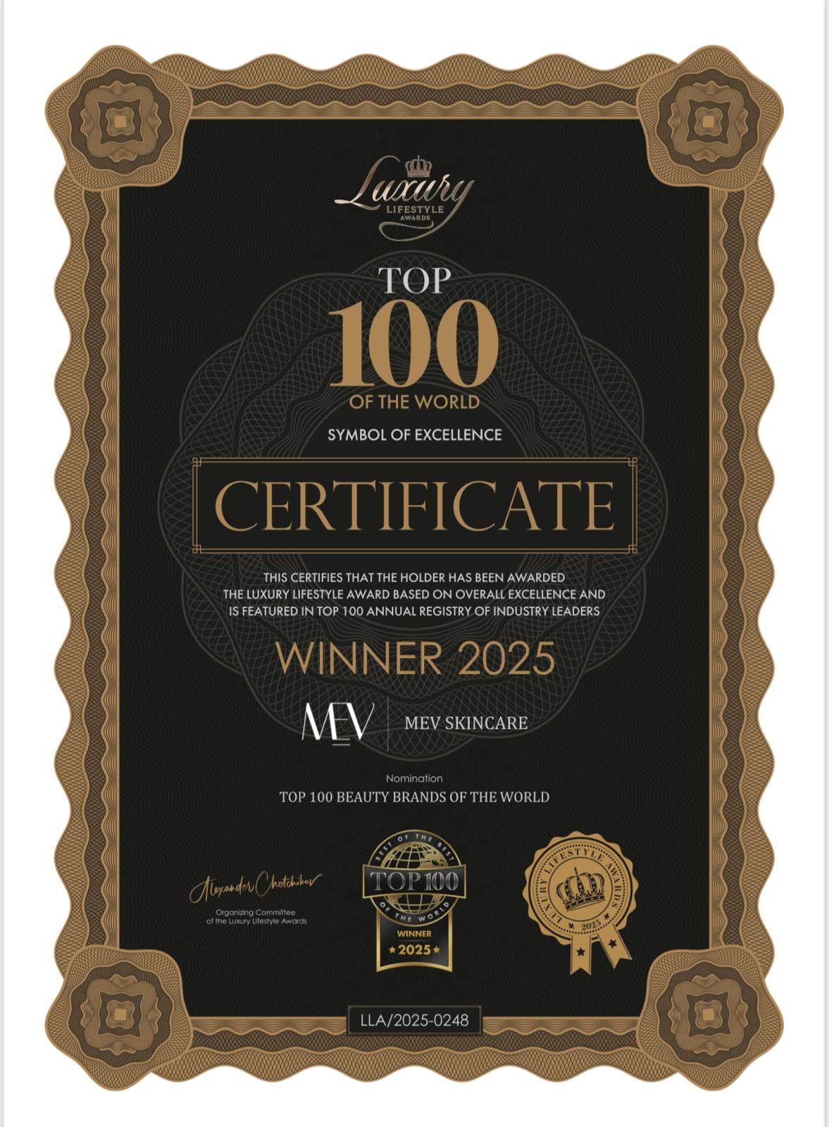 MEV Skincare tra i Top 100 Luxury Beauty Brands 2025 ✨