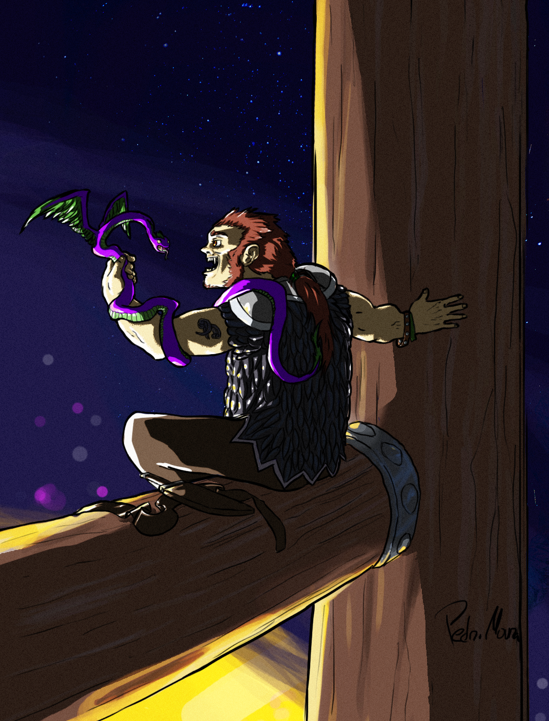 Concept art for game character backstory.