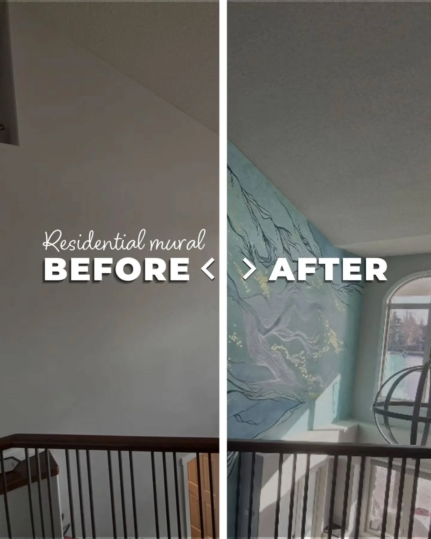 Proof that art completely changes a home. From a blank canvas to a room with a view. Swiping to Slide 3 is highly recommended! 😉➡️

When our clients at Mackenzie Lake asked us to transform this massive, soaring entrance wall, they wanted something t