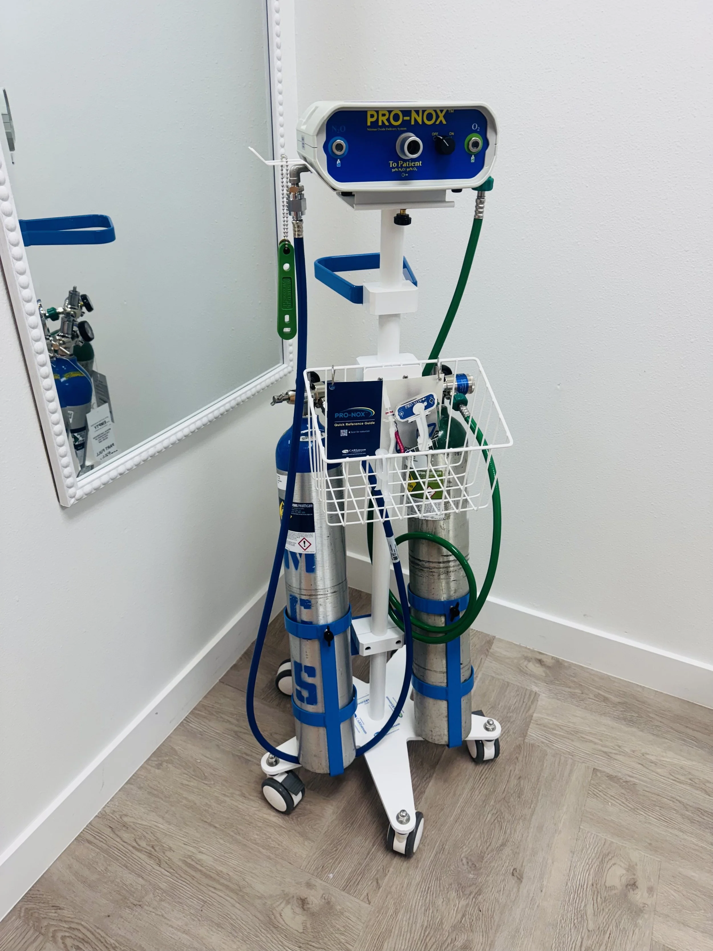 Pro-Nox nitrous oxide system for patient comfort during aesthetic treatments at Rain Aesthetics in Glendale, AZ.