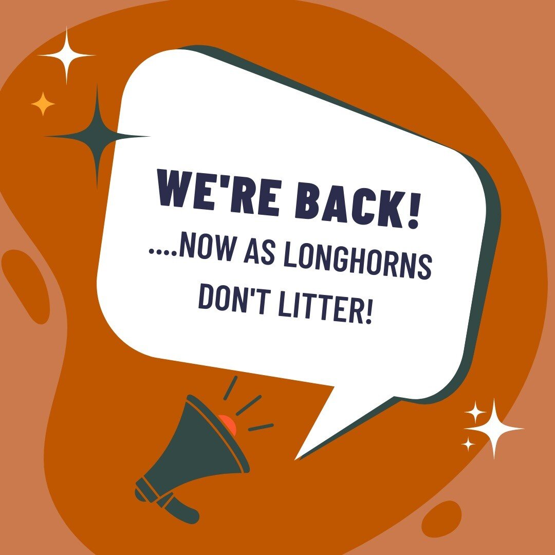 We're back Longhorns!🤘
*
*
*
LDL strives to reduce the amount of nonpoint source pollution and increase social responsibility of those on and around the 40 acres in order to attain a cleaner, greener campus. Our green spaces are a major source of ou