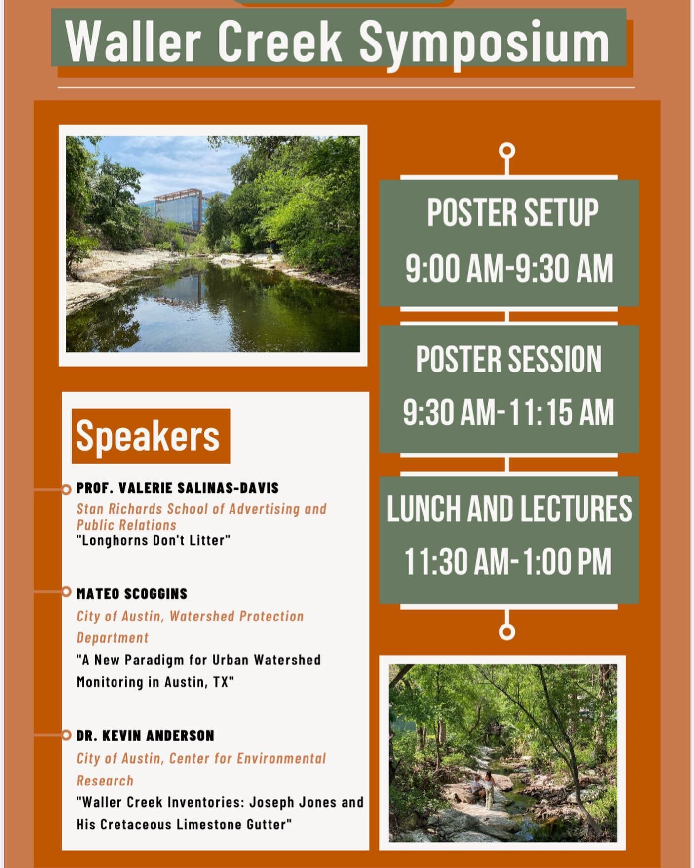 We know the semester gets a bit hectic toward the end, but don&rsquo;t forget to stop by the Waller Creek Symposium today if you&rsquo;re registered!