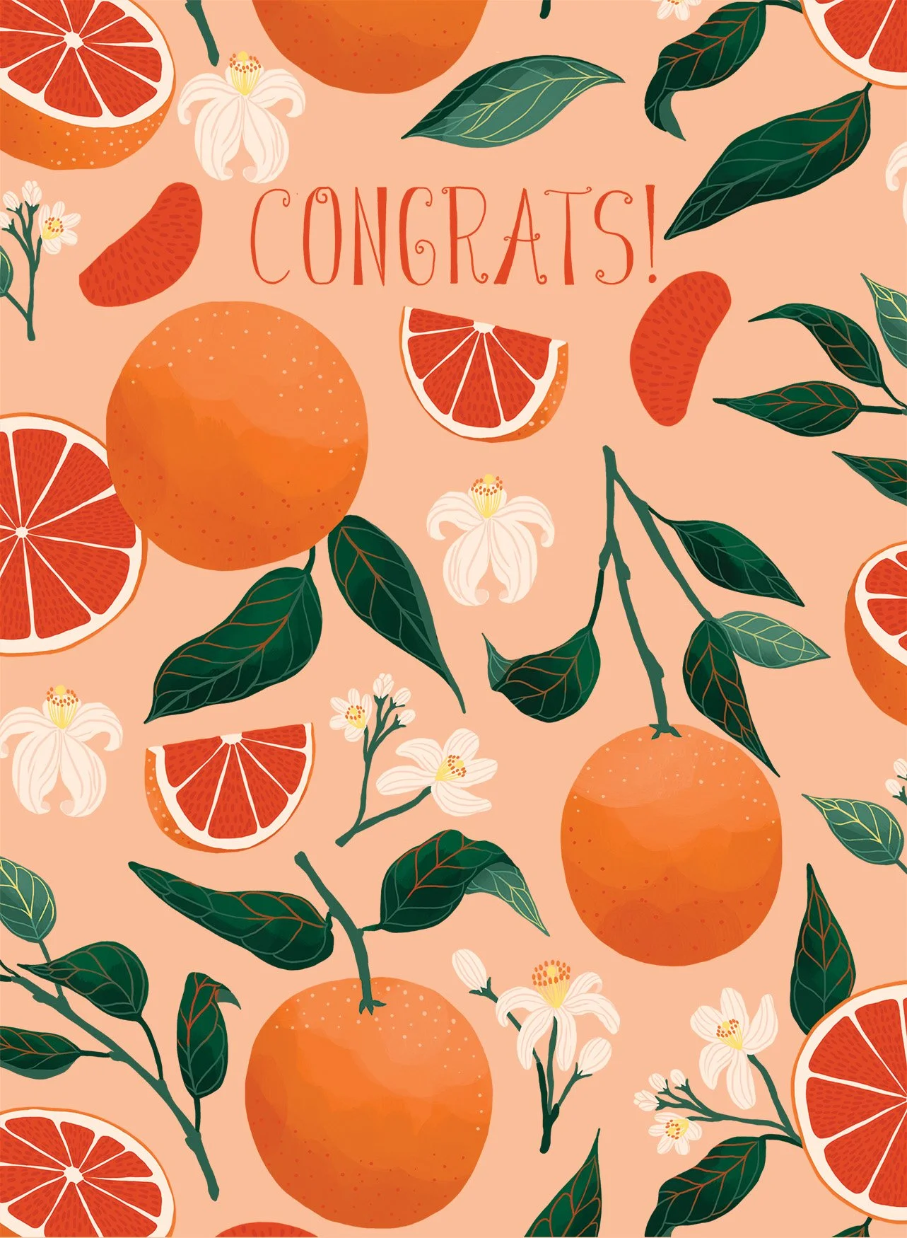 Grapefruit congrats greeting card