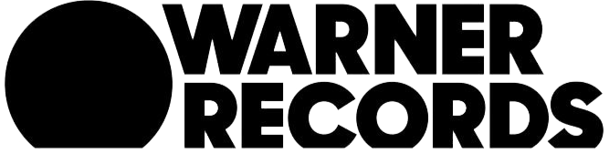 Warner Records logo with a black circle and the text 'WARNER RECORDS' in bold black letters.
