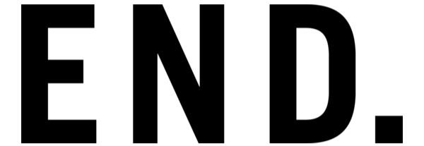 The word 'END.' in large black capital letters on a white background.