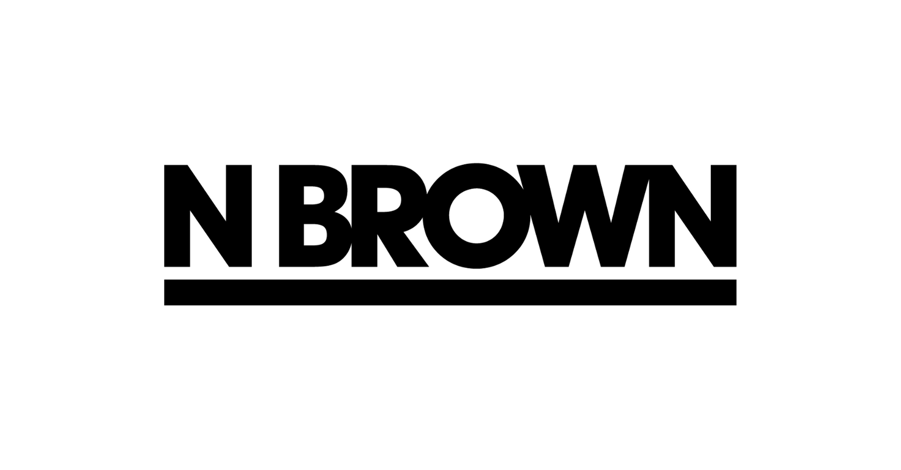 Black text reads 'NBROWN' with a horizontal line underneath on a white background.