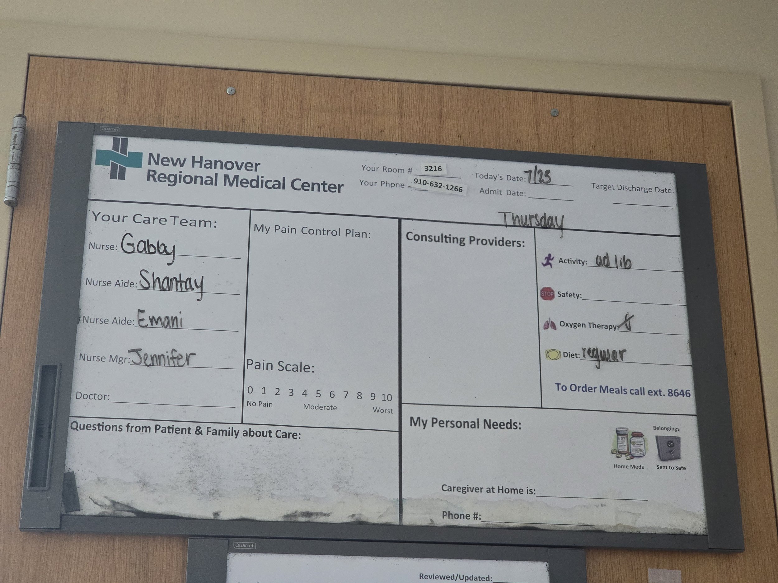 I'm in the hospital