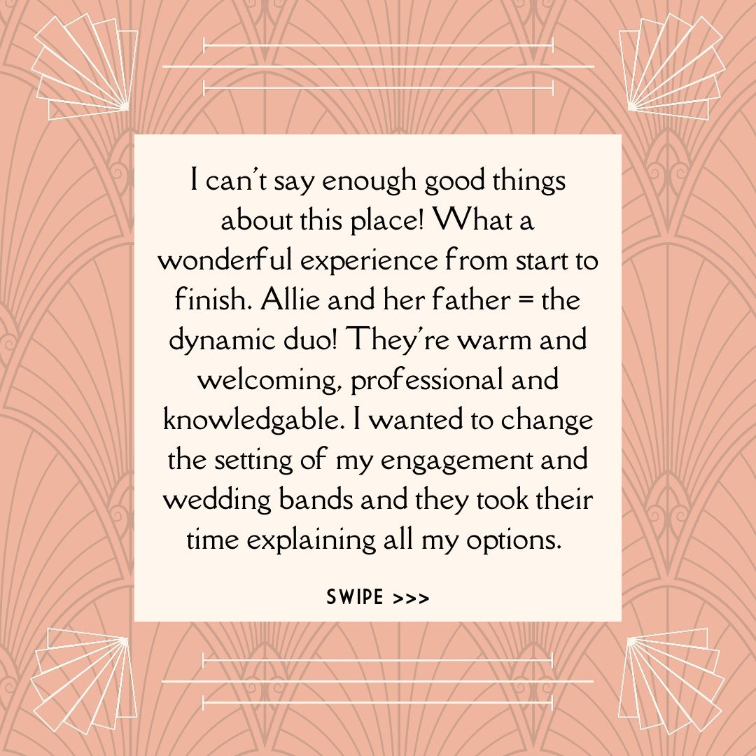 We're glowing from this review 🩷

It was such a pleasure working with you to create your dream ring, Morgan! We look forward to doing business with you for many years to come!

If you have a dream for your ring in mind schedule a consultation with u