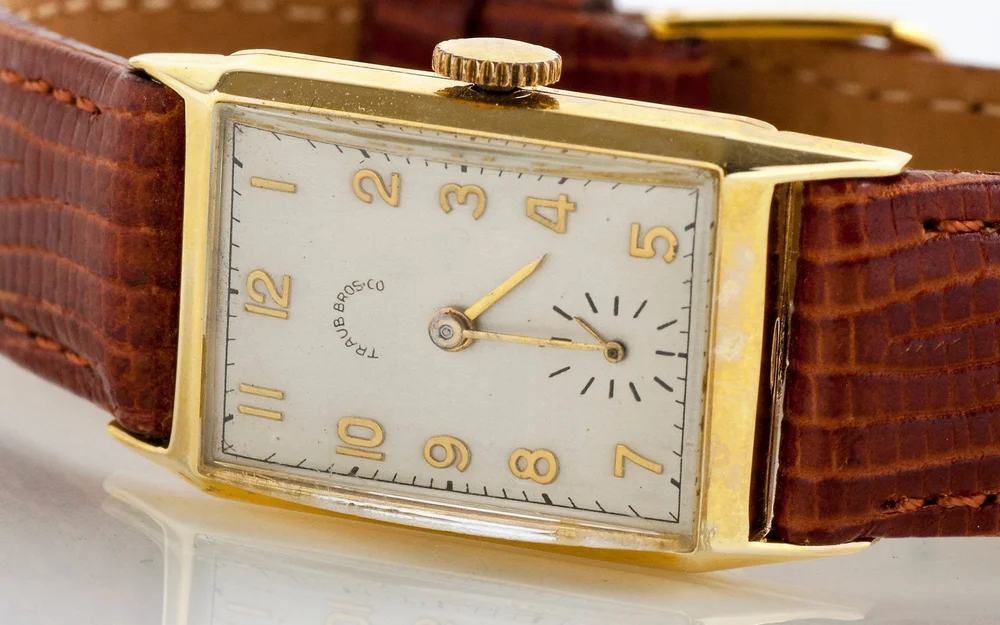 Traub Bros. & Co. 14k yellow gold dress watch at Copper Canary Fine Jewelry, Meridian ID