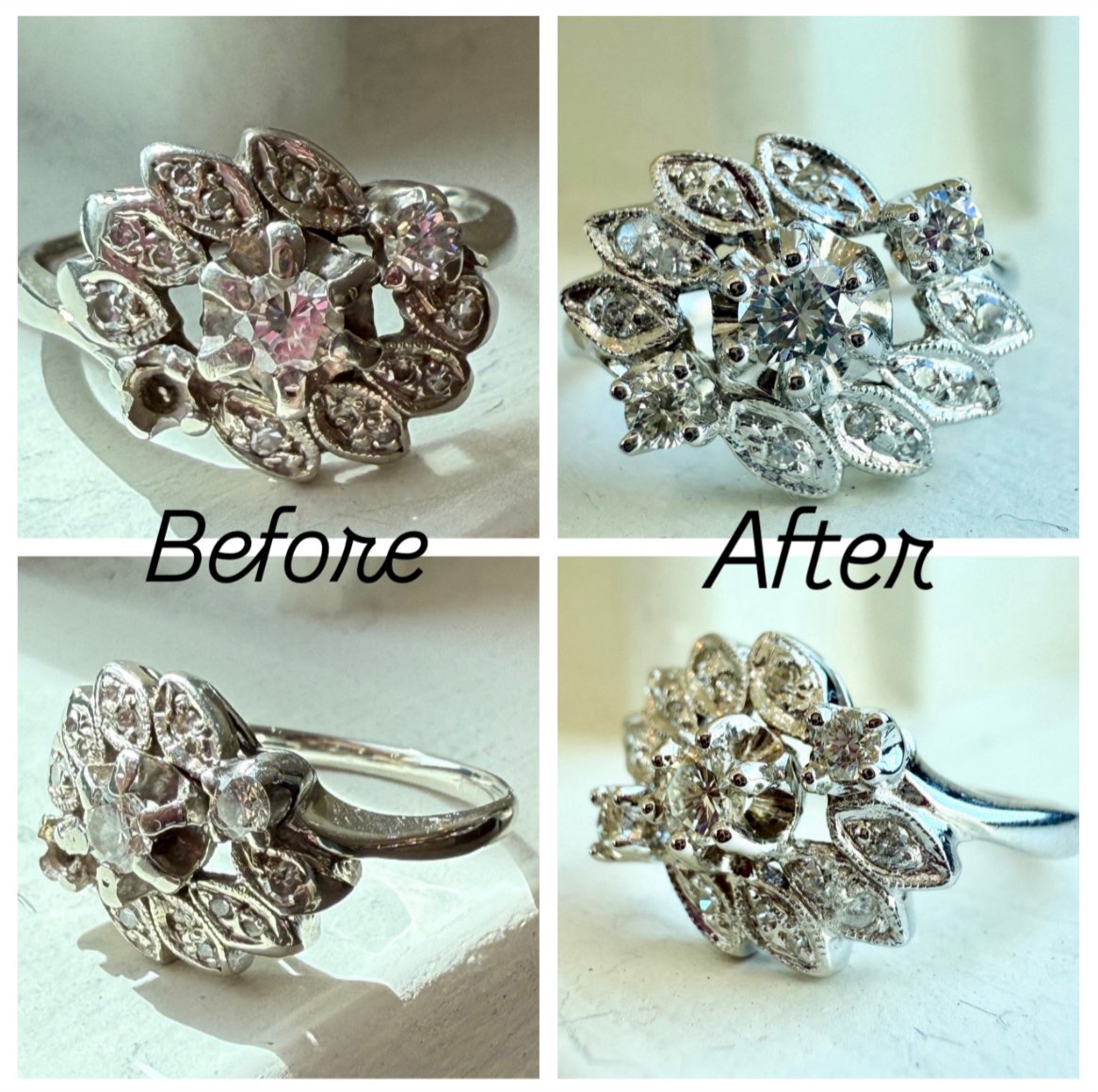 Jewelry before and after Copper Canary restores