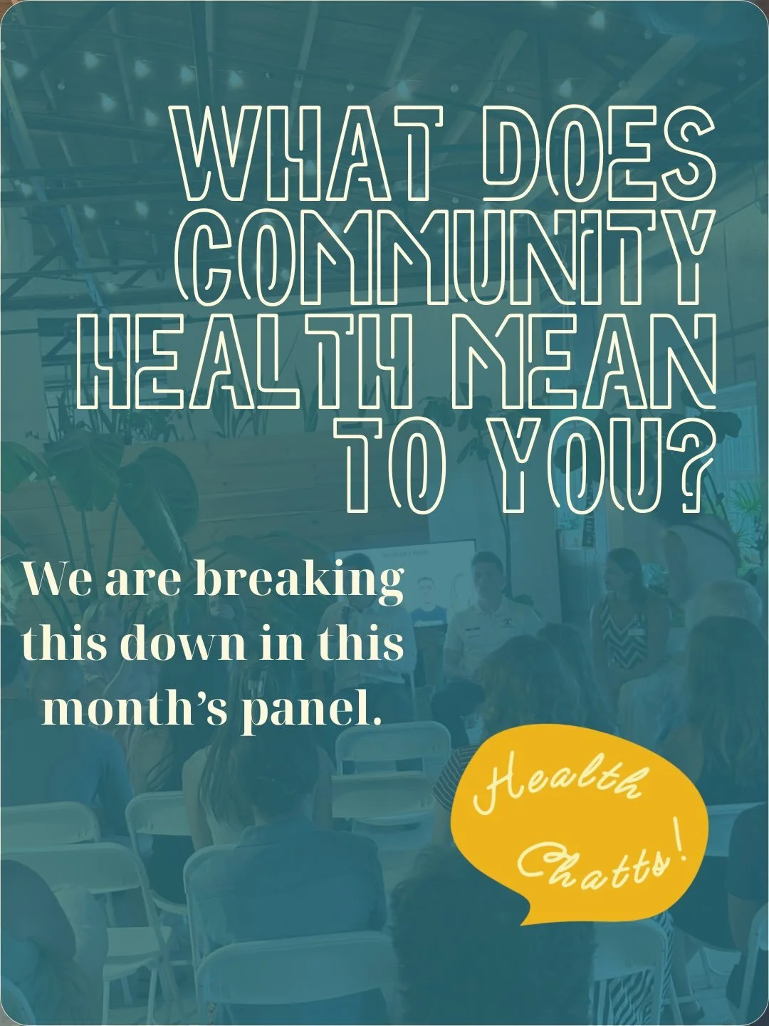 This month at Health Chatts, we&rsquo;re exploring a topic that affects all of us:

✨Community Health✨

But before we can talk about community health, we have to ask a few questions: 

What does health mean to you?

What does community meant to you?
