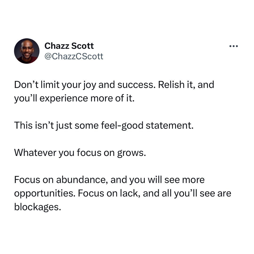 Whatever you focus on grows. Don&rsquo;t limit yourself. #successstartswithin #radicalselfcare