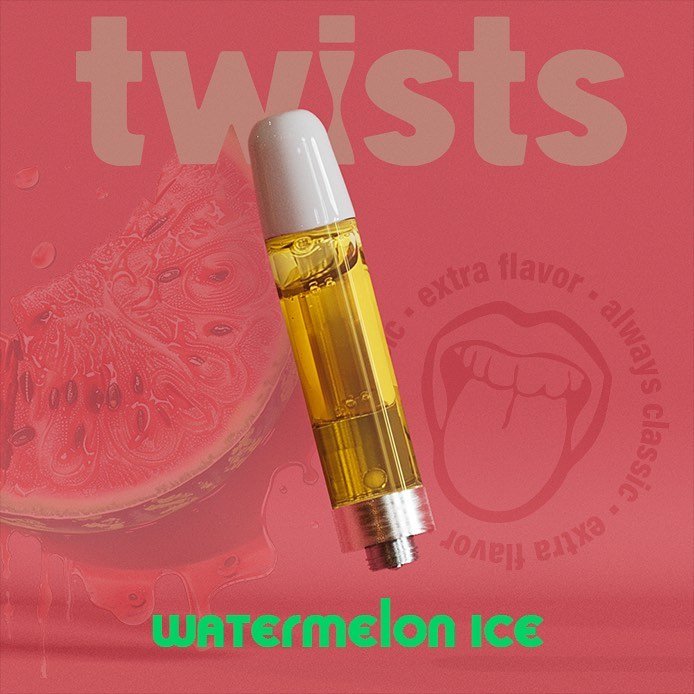 NEW FLAVOR! Watermelon Ice: Crisp, juicy watermelon meets the invigorating chill of mint in this twisted yet refreshing blend.

FRESH - CALM - UPLIFTED

Introducing the Oil Twists: a delicious selection of 1g carts bursting with delicious flavors, el
