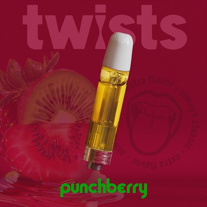 NEW FLAVOR! PunchBerry: A flavorful explosion that packs a punch with every puff. Get twisted with this juicy blend of strawberry, kiwi + the zing of tropical punch.

SWEET - CALM - EUPHORIC

Introducing the Oil Twists: a delicious selection of 1g ca