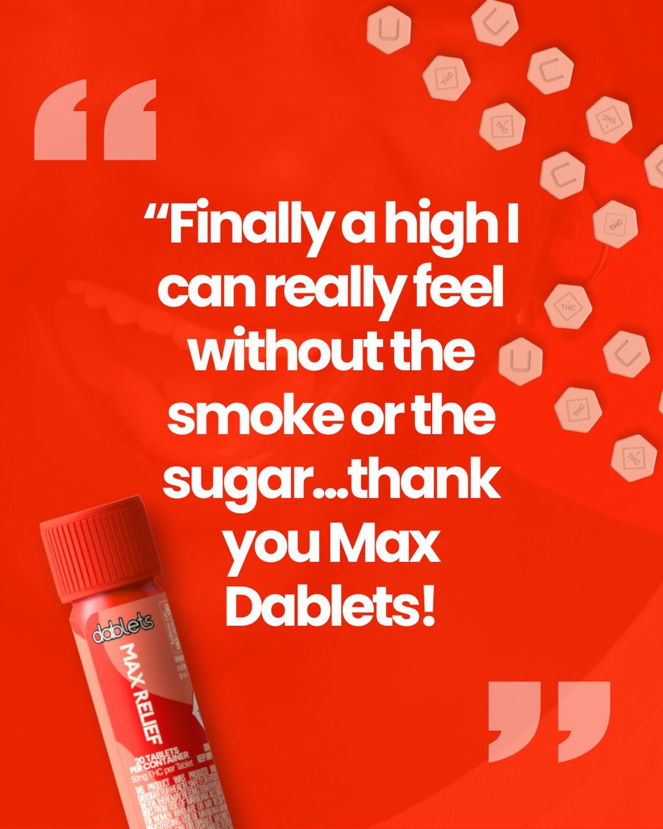 Who says potent can&rsquo;t be simple?
Max Relief Dablets deliver an extra lifted experience &mdash; without the sugar, without the fuss, so you can focus on relief. 🚀