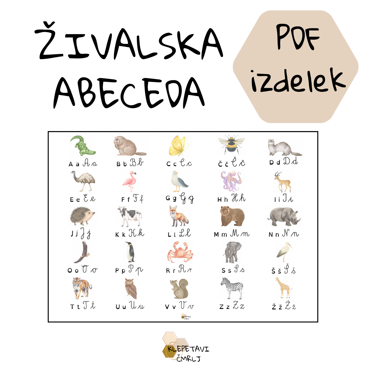 PLAKAT ŽIVALSKA ABECEDA