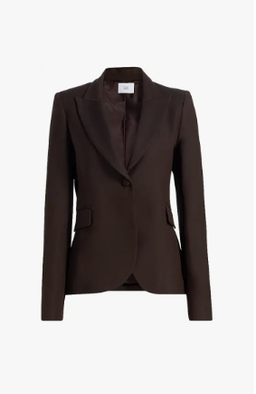 Adam Lippes Logan Wool-Silk Blended Blazer in Mocha.png